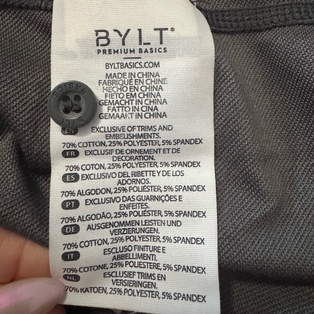 BYLT Drop Cut Long Sleeve LUX Polo Charcoal XXL NWOT - Picture 6 of 6